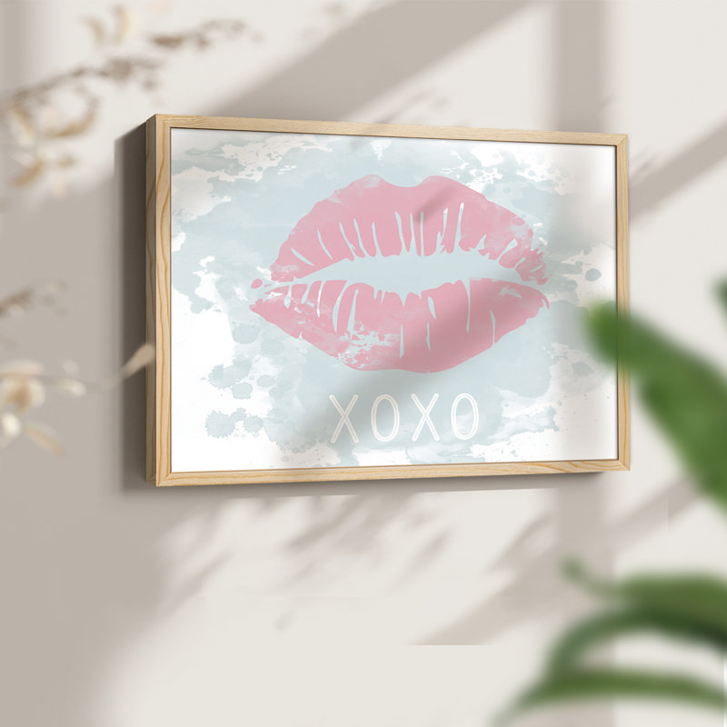 Xoxo en couleurs - impression encadrée - réversible, Naturel, H 11 po x l 14 po