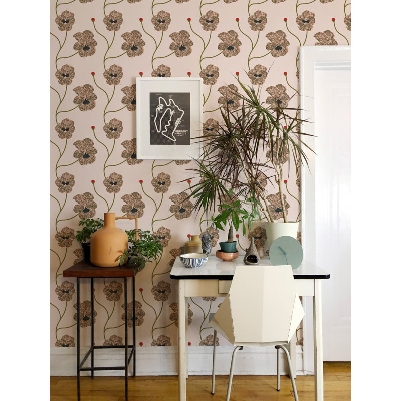 Flourish Wallpaper, Rose Quartz, Self-Adhesive