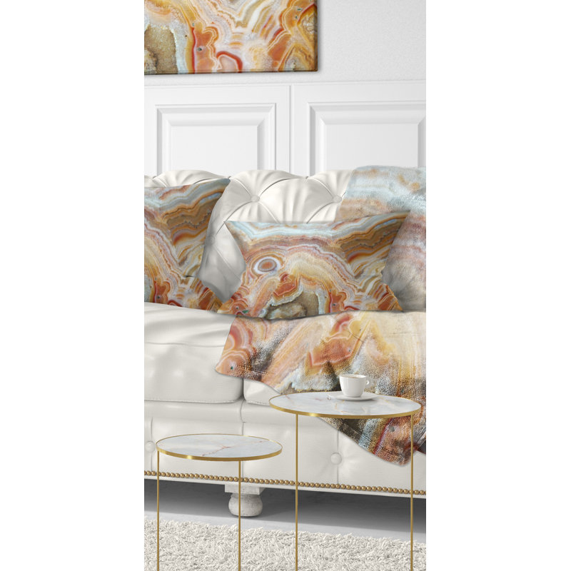 Coussin lombaire à rayures abstraites et ovales sur agate