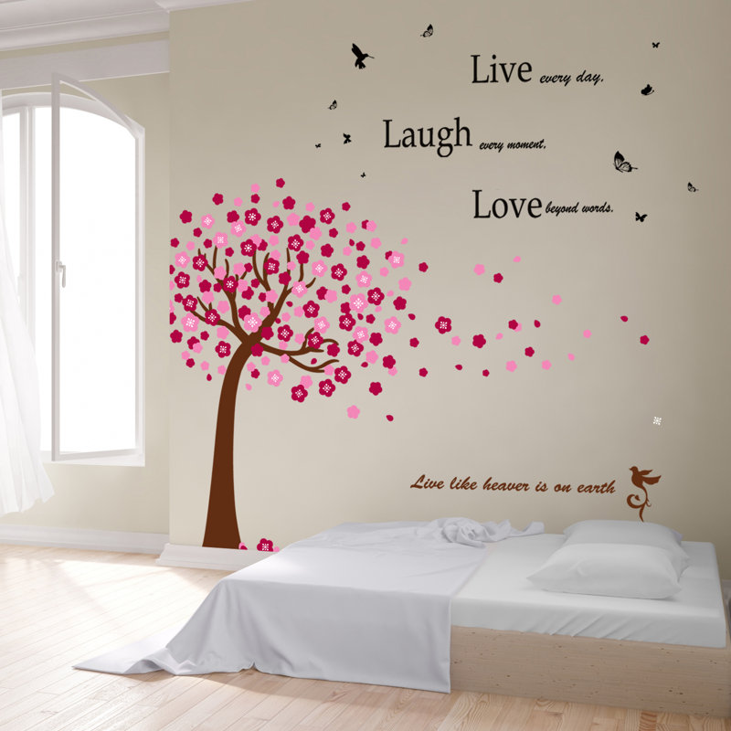 Adhésif décoratif très grand arbre rose et de rire en temps réel Daryl