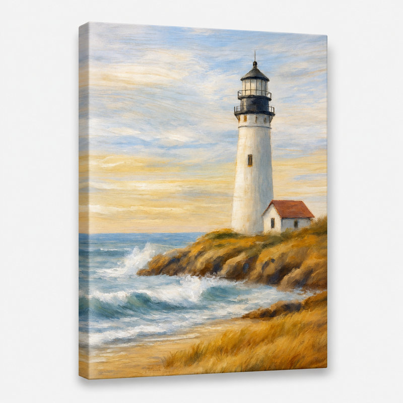 «Morning Light» - reproduction sur toile de planche de bois phare côtier, H 36 po x l 24 po