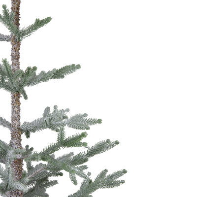 Arbre de Noël artificiel pin enneigé 4 pi avec base en jute recouvert de neige - non éclairé
