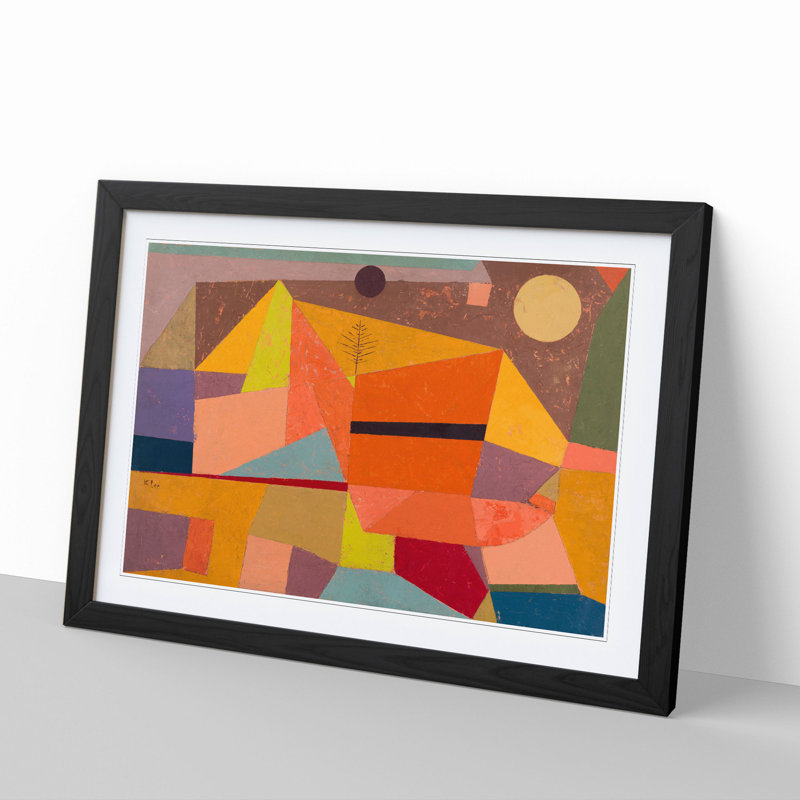 Joyful Mountain Landscape by Paul Klee - Framed Print, 27cm H x 36cm W x 2cm D, Black Framed