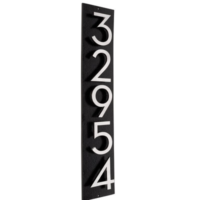 Plaque d'adresse verticale flottante 4 po (5 chiffres)