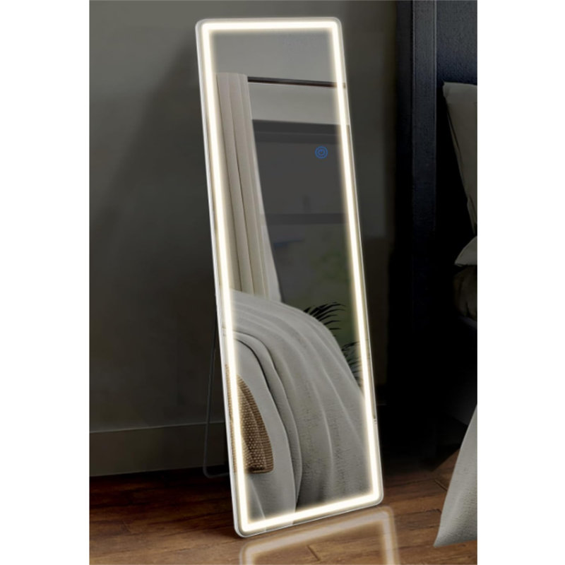 71.3"X26.5" Lighted Floor Mirror With Dimming & 3 Color Lighting, 71.3" H x 26.5" W