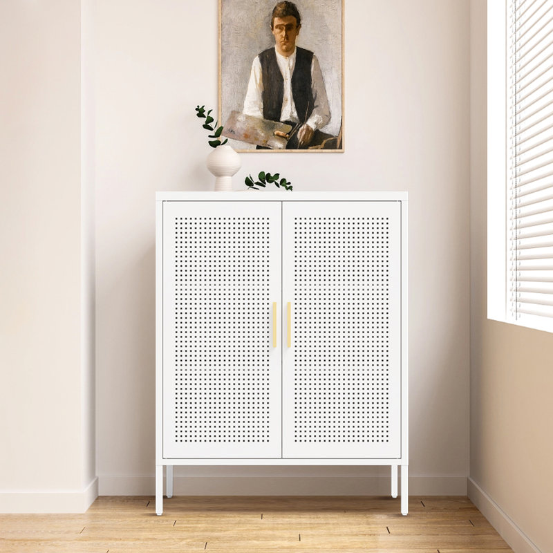 Classeur en acier blanc, 2 portes, tablettes réglables, serrure de haute qualité, convient pour l'entrepôt, profondeur de 31,25 po, assemblage requis, bureau à domicile, profondeur,
