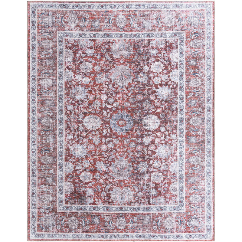 Tapis Samarth Thorine, Rouge, Rectangle 7 pi 10 po x 10 pi