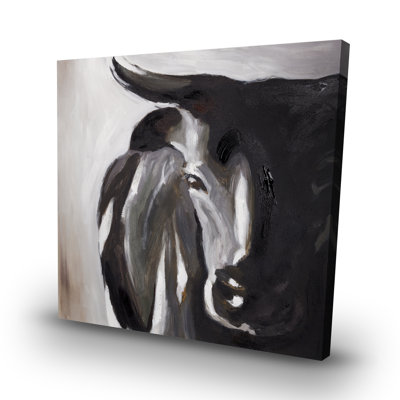 Bull head closeup - 32"x32" art on canvas