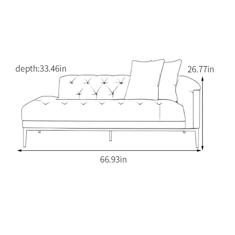 Chaise longue en tissu avec structure solide, Orienté à droite, Blanc crémeux