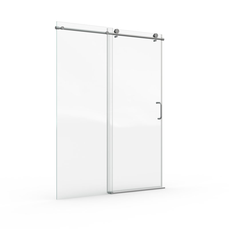 Single Sliding Shower Door, Silver