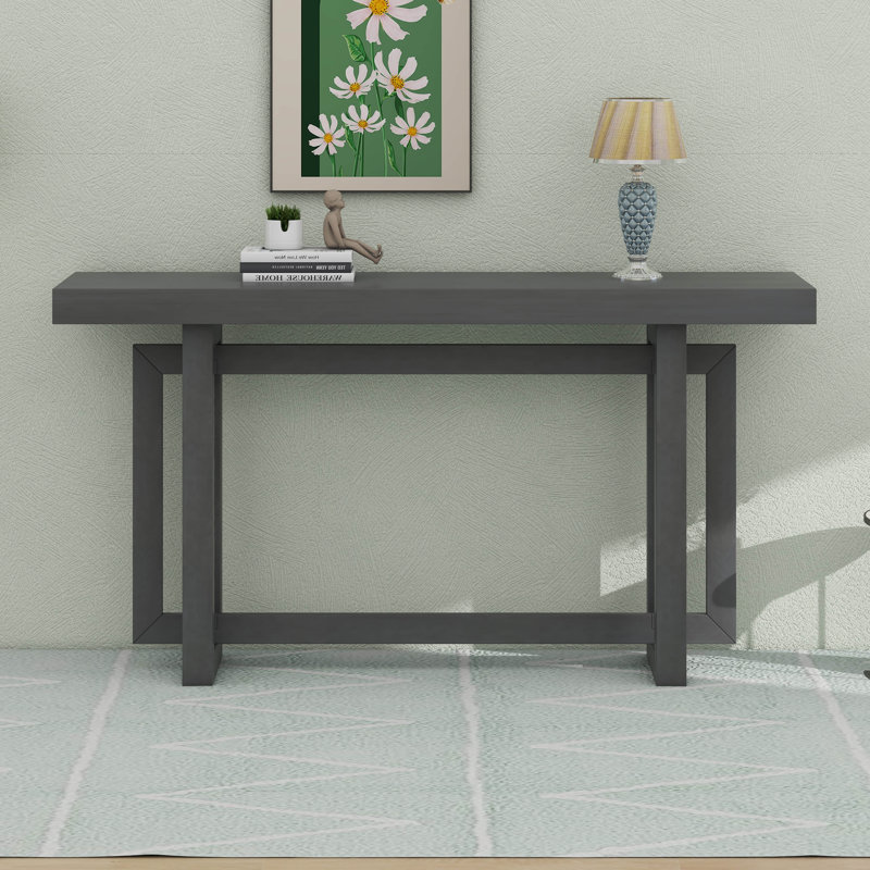 Modern Minimalist Console Table Wood Accent Entry Sofa Table, Dawn Grey, Dawn Grey