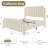 California King Size Upholstered Platform Velvet Bed Frame with Nailhead Trim Headboard & Footboard,Wooden Slats, Easy to Assemble,Beige-317323176
