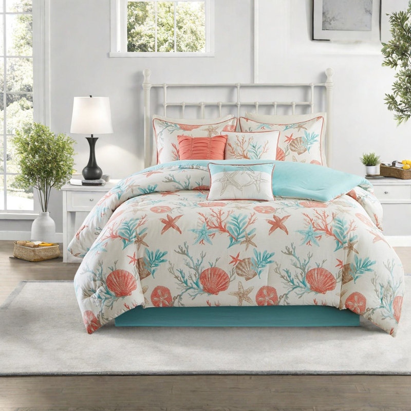 Luxurious Cotton Sateen Bedding Sets, Coastal Design For Home Comfort