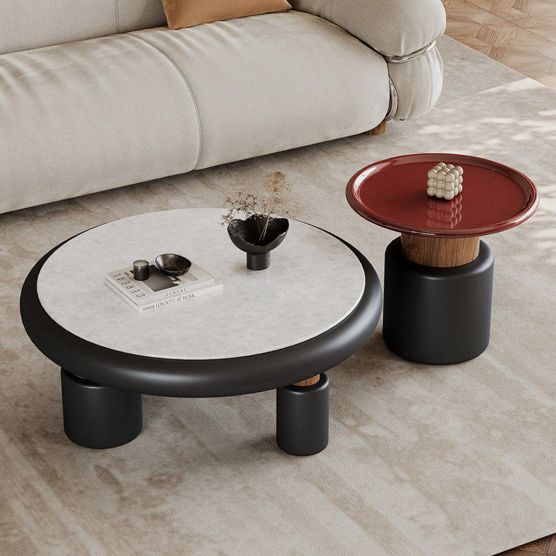 French Style Marble Coffee Table Set