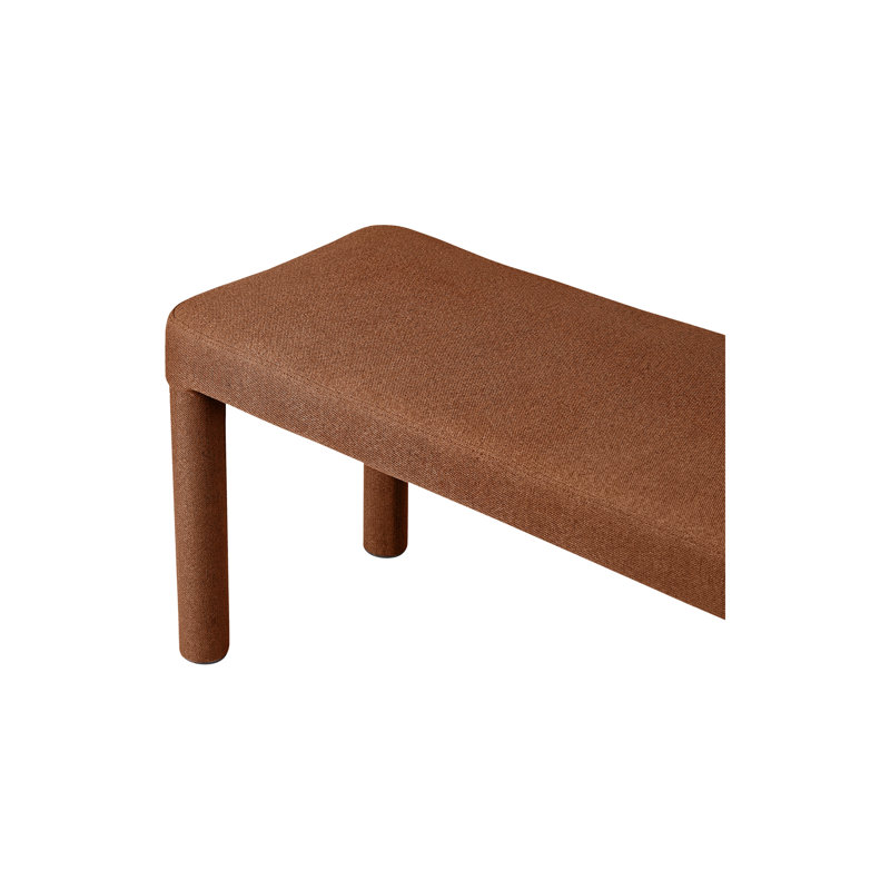 Dotty Upholstered Dining Bench, Rust Basketweave