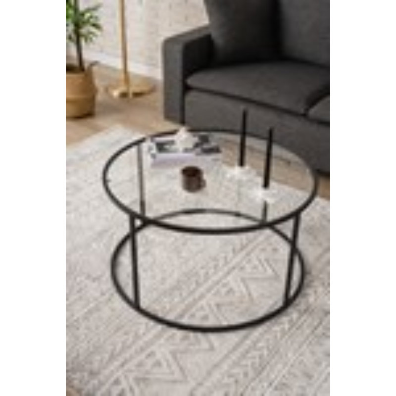 Frame Coffee Table, 45" H x 80" L x 80" W, Black