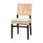 Chaise de salle à manger en rotin naturel Bali & Pari avec coussin - Chaise d'appoint en osier tressé à la main avec structure en bois d'acajou, style bohème côtier pour la cuisine ou la salle à manger, marron expresso