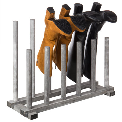 6 Pair Solid Wood Boot Storage