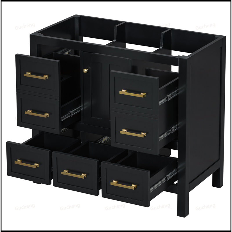 Meuble-lavabo de 36 pouces seulement, Noir