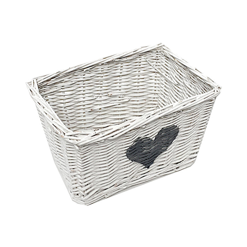 Brambly Cottage Wickersham Wicker Decorative Basket, 18 x 29 x 19, White