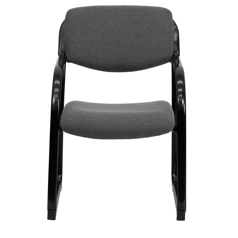 Nassi Fabric Executive Side Reception Chair with Sled Base, Gray