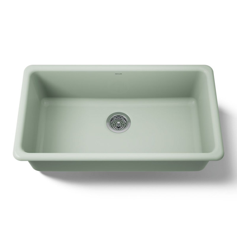 Évier de cuisine à double fixation L 33 po x l 19 po IronTones, Vert Aspen