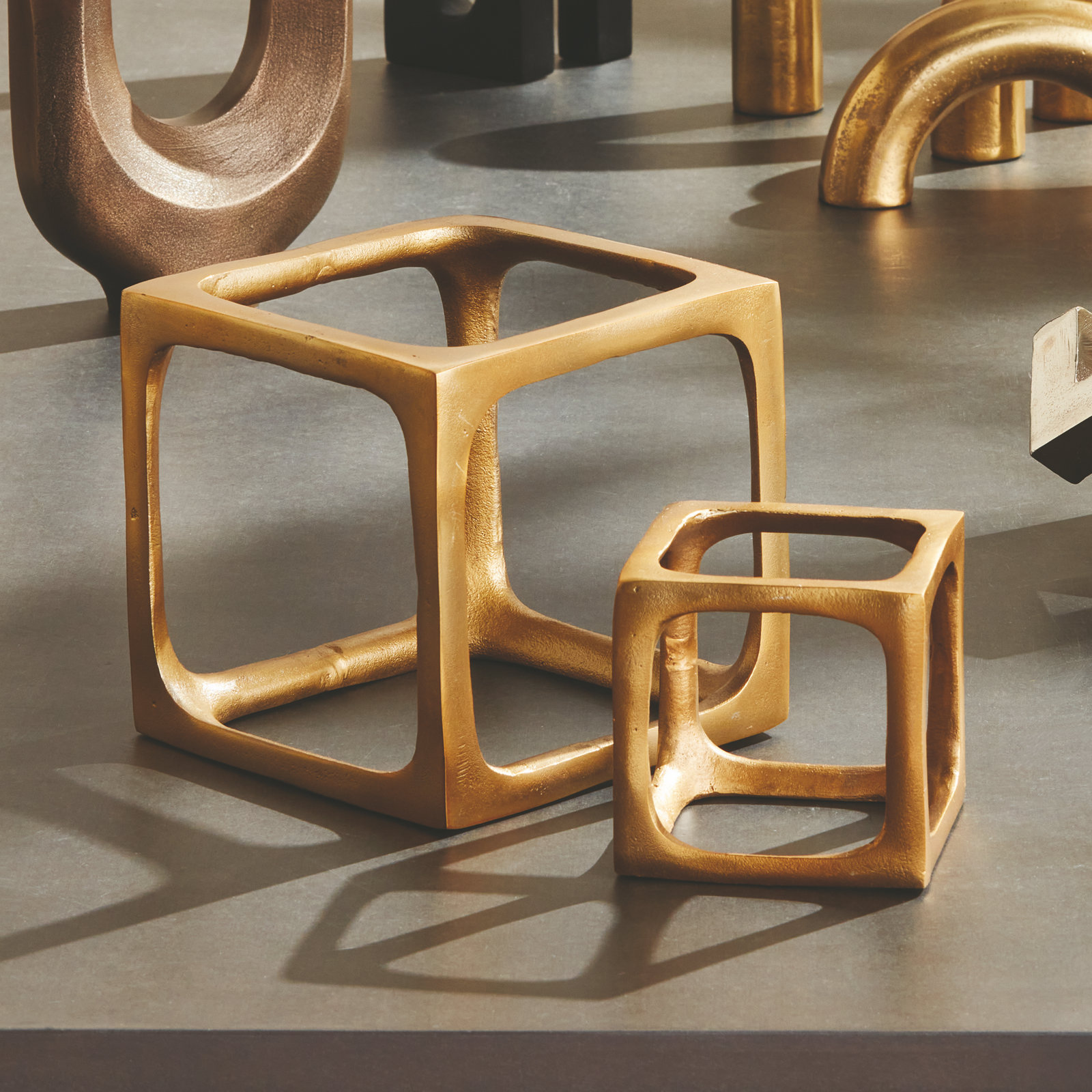 Latte Abstract Figurines & Sculptures, Gold