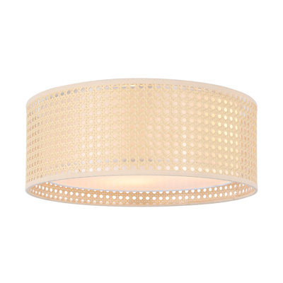 Vesperina 15.75" W Rattan Flush Mount 