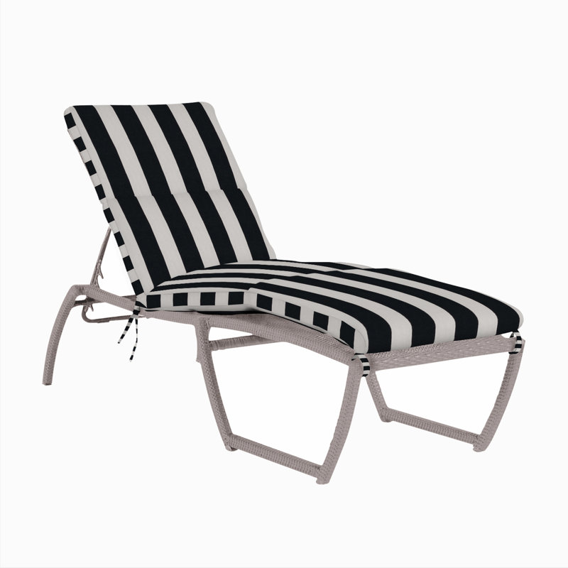 Chaise tissée Skye - Huître, Pas de soudure, Sunbrella® ‑ Cabana à rayures minuit, Huître