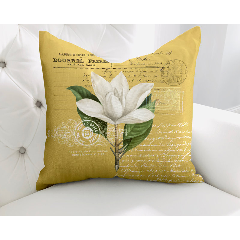  Housse de coussin en coton Aurelie, L 15 po x H 15 po, Jaune