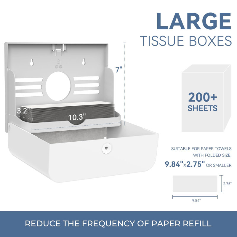 Distributeur de papier essuie-mains mural, distributeur de serviettes essuie-mains à pli en C