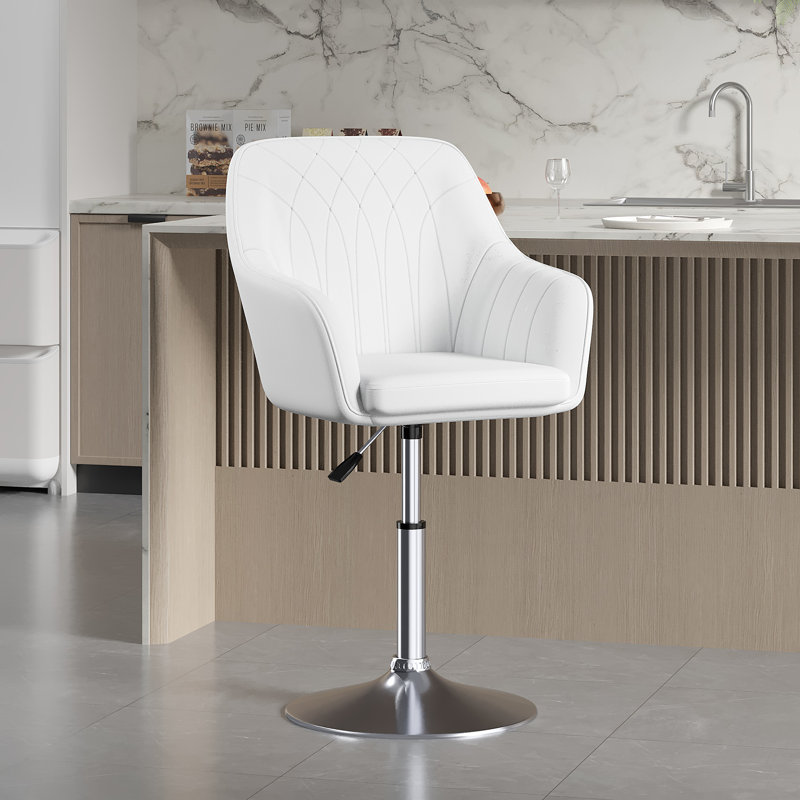 Ensemble de 4 tabourets de bar, tabourets de bar pivotants modernes, tabourets de bar réglables en similicuir à hauteur de comptoir avec dossier pour bar, îlot de cuisine, salle à manger