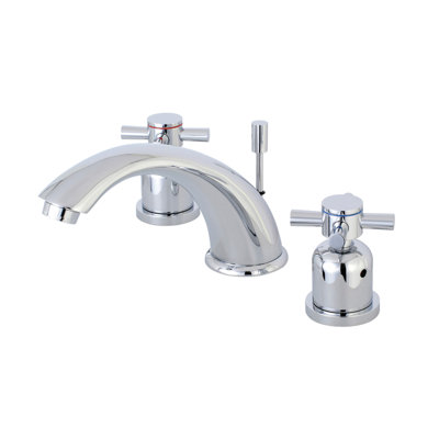 Kingston Brass Concord Two-Handle 3-Hole Deck Mount Widespread Bathroom Faucet with Retail Pop-Up Drain