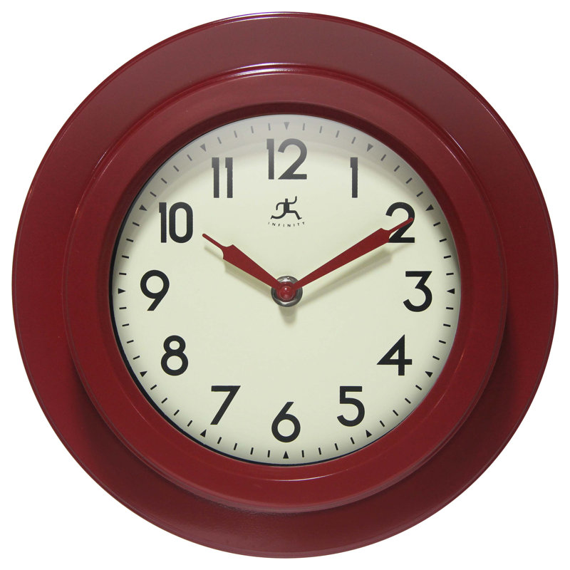 Retro Escape 9.75" Wall Clock, Red