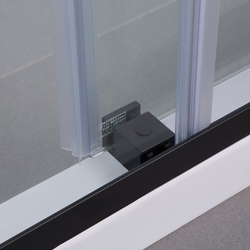 Spezia 60 W 76 H Frameless Rectangle Reversible Shower Enclosure, Black