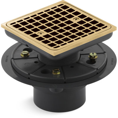 Clearflo Square Design Tile-In Shower Drain with Reversible Collar, 2" and 3" PVC Connection