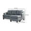 Canapé modulaire méridienne Geno, cuir gris acier moderne, 88 po