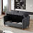 56.5'' Linen Loveseat Sofa with Storage Space Square  Arm-1464188460