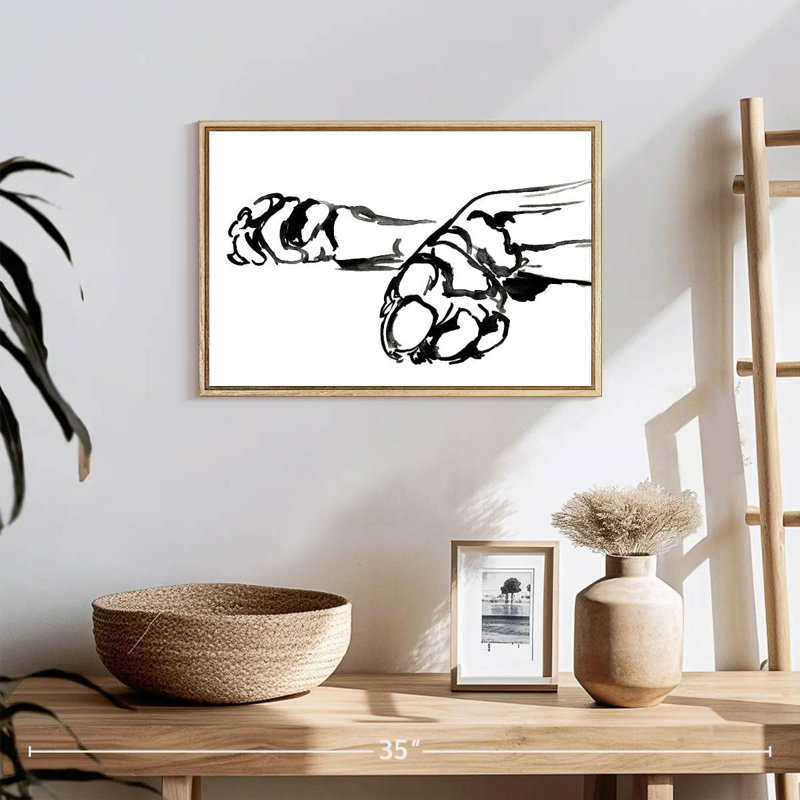 Linear Paws II, Cadre flottant en bois naturel, 19 po x 13 po