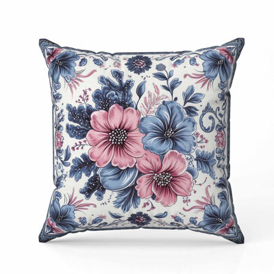 Periwinkle Pattern Faux Suede Pillow