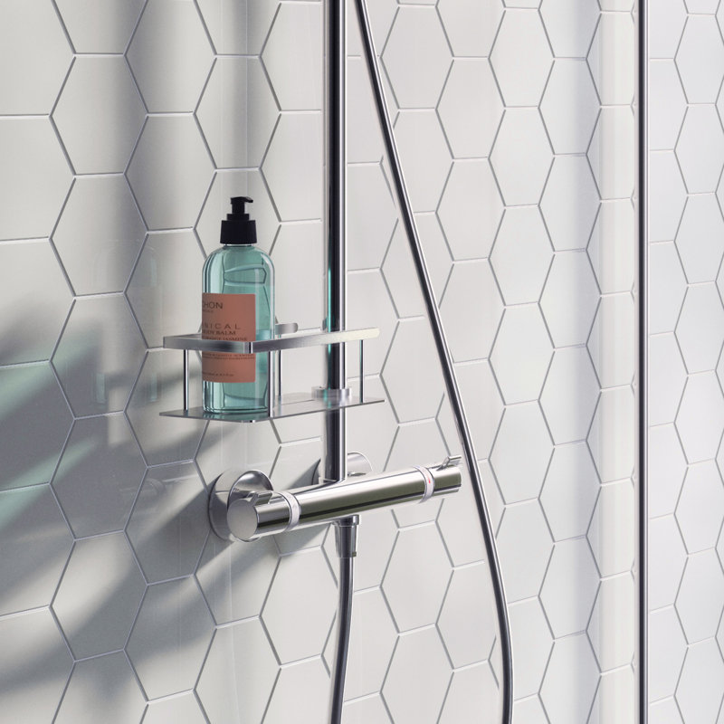 Panier de douche réglable , Chrome poli