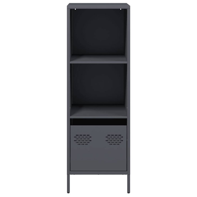 Sarwan 103.5cm H x 35cm W Steel Standard Bookcase, Anthracite