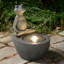 Meditating Frog Polyresin Fountain with LED Lights