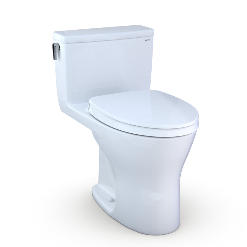 Toilette allongée monobloc TOTO® UltraMax® à double chasse 1,28 et 0,8 GPF Dynamax Tornado Flush® avec siège CEFIONTECT® et SoftClose, WASHLET + prêt, blanc coton
