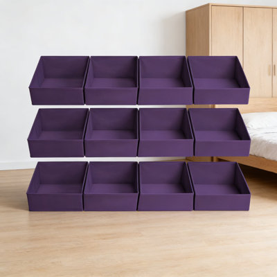 Fabric Storage Bins 12 Pack - Collapsible Closet Organizer Baskets With Handles, Sturdy Shelf Cubes For Clothes, Toys, Books, Towels And Home Organization