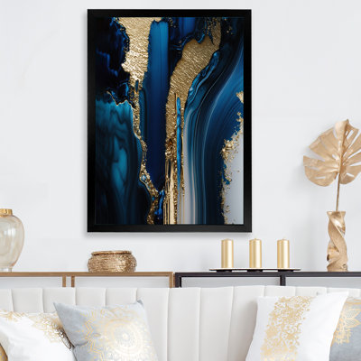 «Abstract Geode Waves Gold II», reproduction sur toile