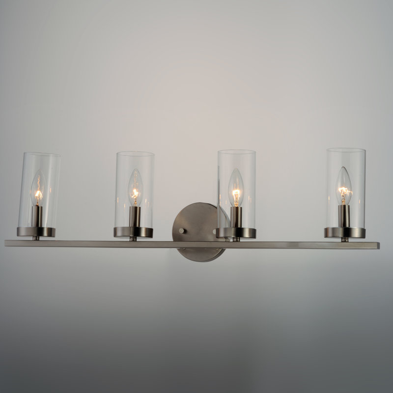 4 - Light Dimmable Vanity Light, Satin Nickel