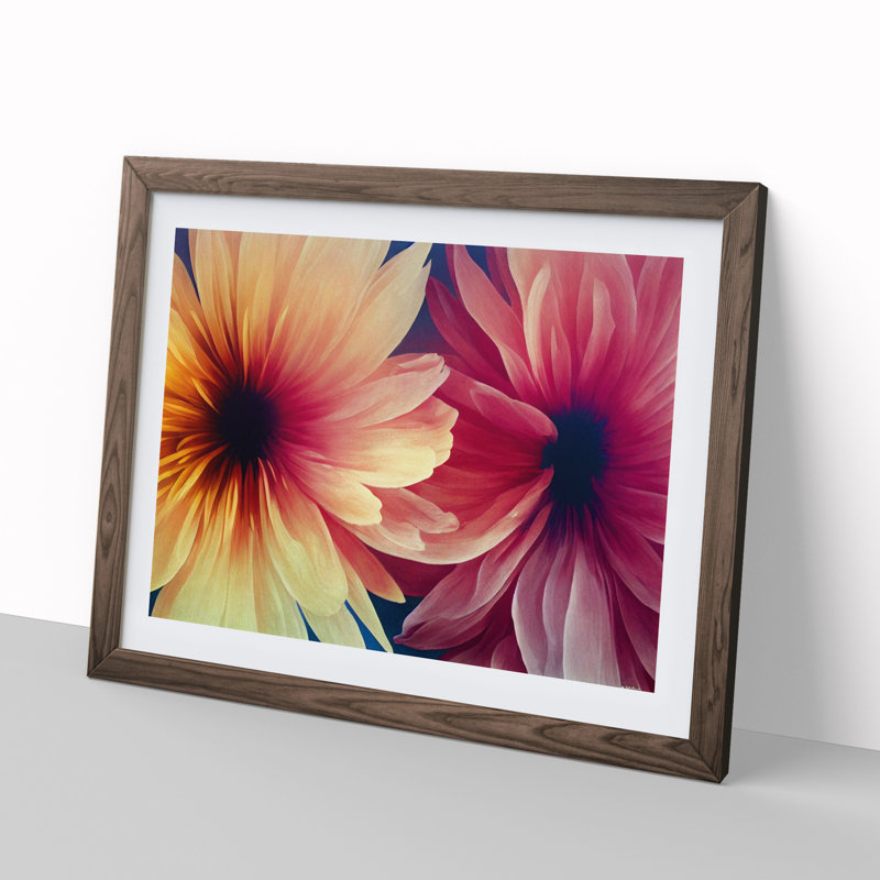 XH1022-6890X Phenomenal Flowers - Single Picture Frame Print, 34cm H x 46cm W x 2cm D, Walnut