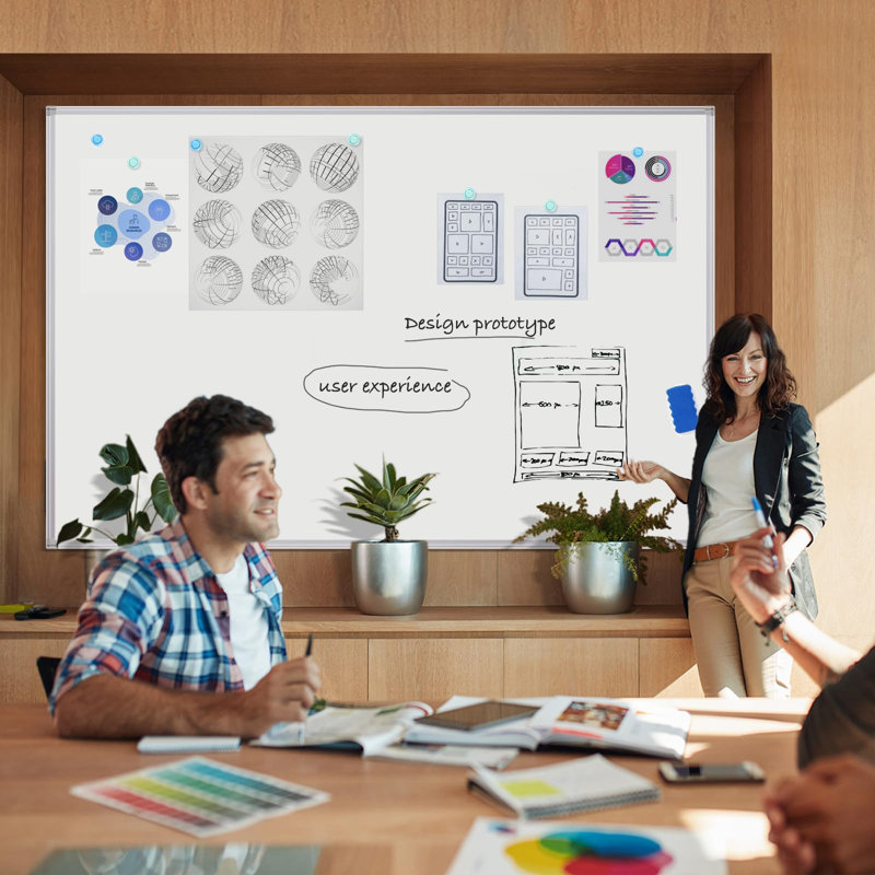 72" x 48" Wall-Mounted Whiteboard Magnetic Dry Erase Board