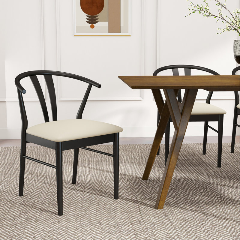 Chaises de salle à manger Lavin Wishbone, ensemble de 2, Noir